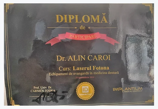 Diplomă Laserul Fotona